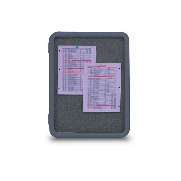 United Visual Products Single Door Image Enclosed Corkboard, 24", UVTE2436FB-BLACK UVTE2436FB-BLACK - main